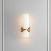 Elegante wandlamp met rookglas en gouden afwerking – dubbele lichtbron