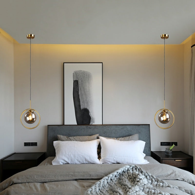 Zoey Glazen Hanglamp met een Metalen Ring