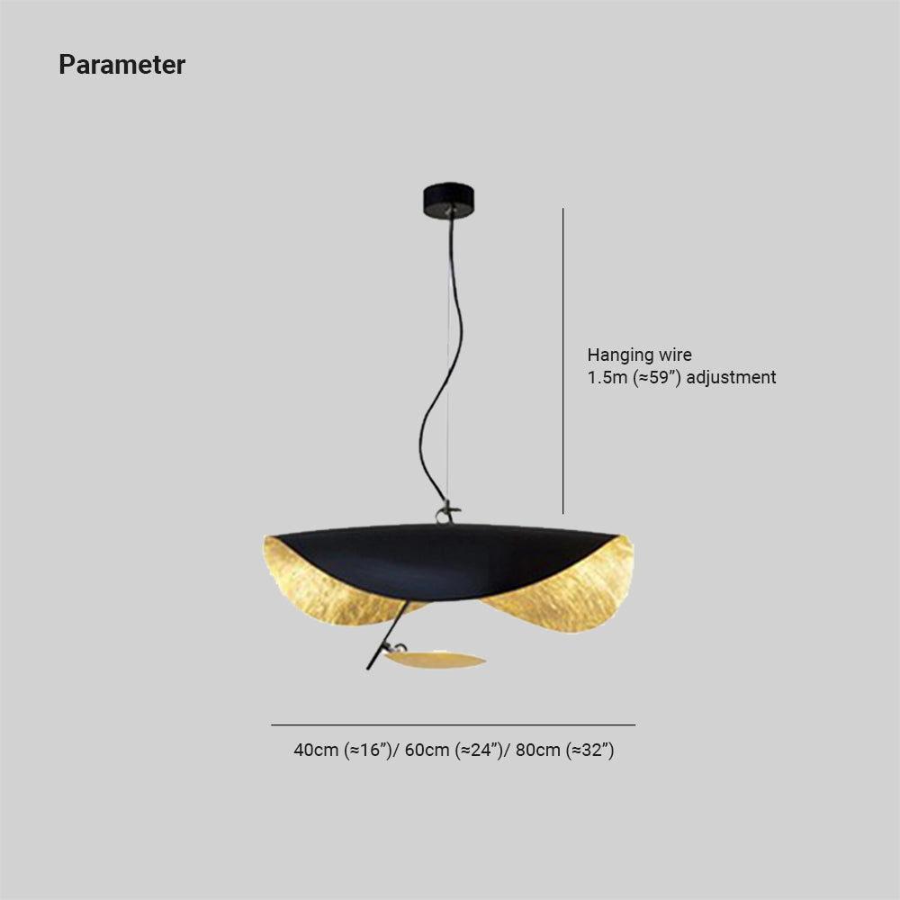 Jexie Plafondlamp Blad Modern Zwart/Goud Woonkamer Slaapkamer