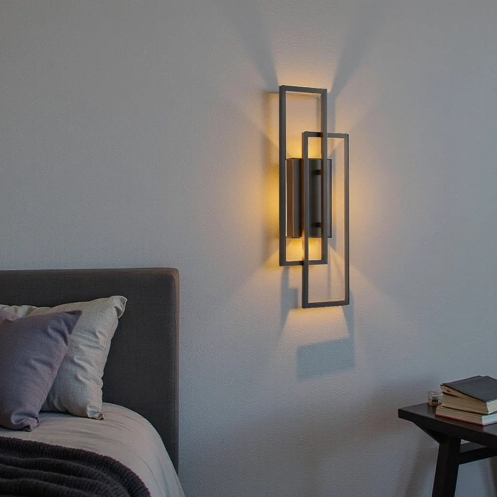 Wandgemonteerde LED-lamp met Dubbele Rechthoekige Frame