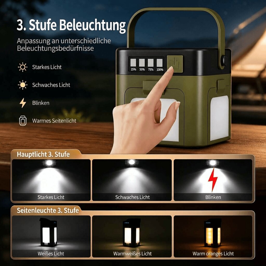 Vouwbare Zonne-Outdoor Lamp | LED Campinglamp met Powerbank | Sonnklapp