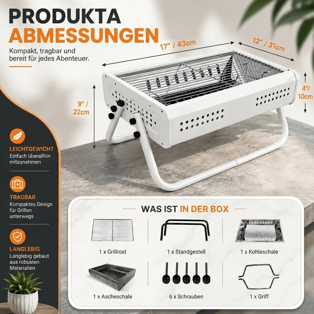 Opvouwbare Camping Houtskoolgrill | Glutfalte