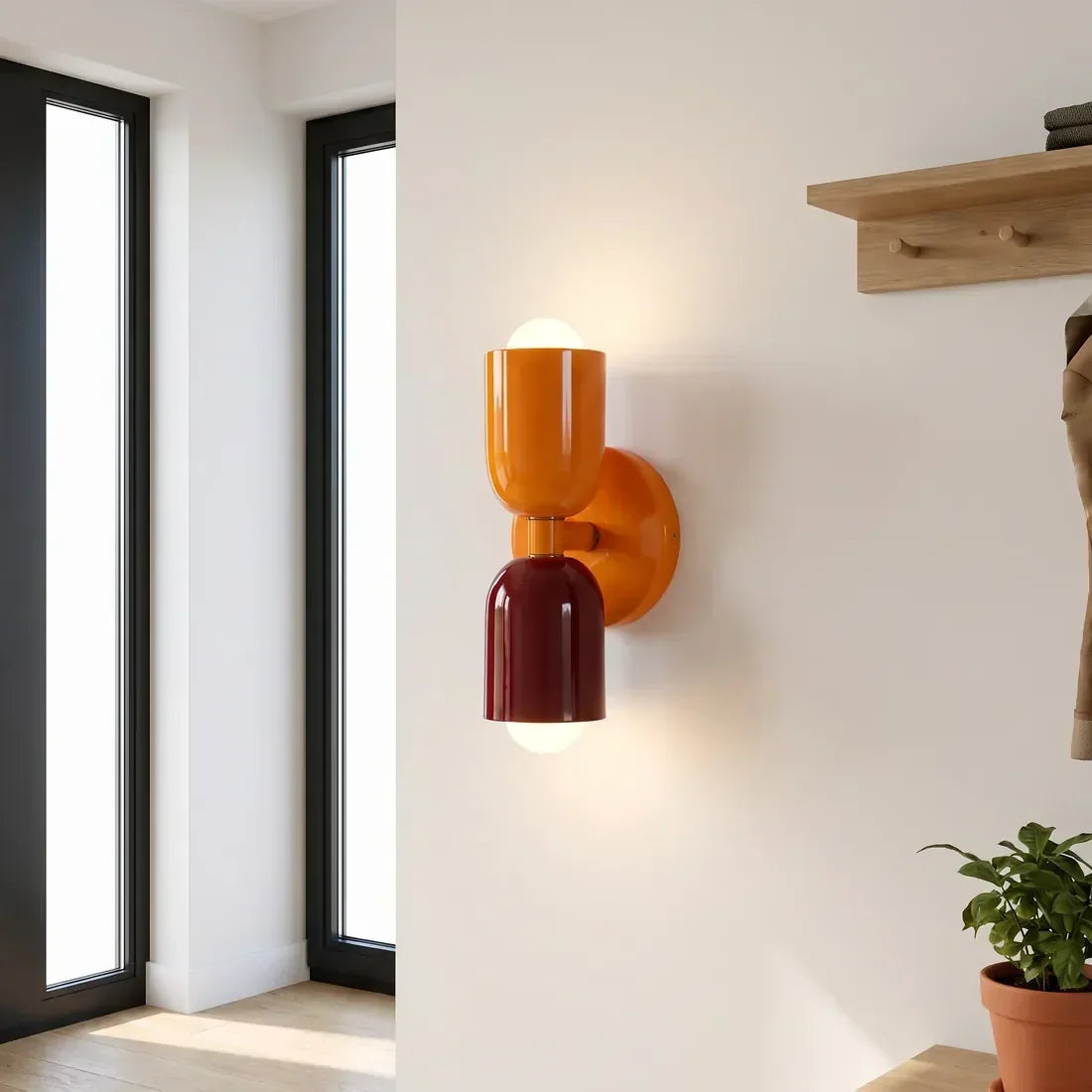 Retro wandlamp in heldere kleuren