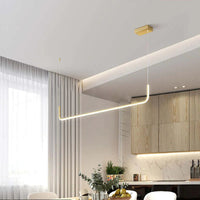 Clen Minimalistische Lineaire Hanglamp Goud/Zwart. Woonkamer