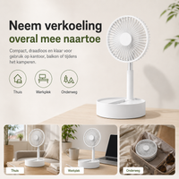 Vouwbare USB Accu Ventilator | Vouwbries