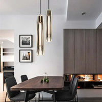 Juni Messing Designer Glazen Hanglamp Rookkleurig