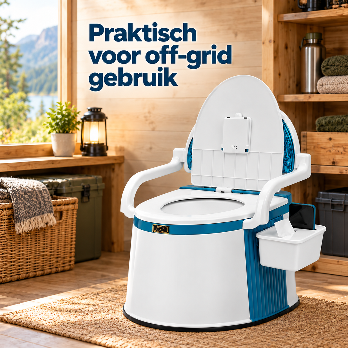 Draagbaar Noodtoilet voor Noodsituaties, Stroomuitval & Off-Grid Gebruik