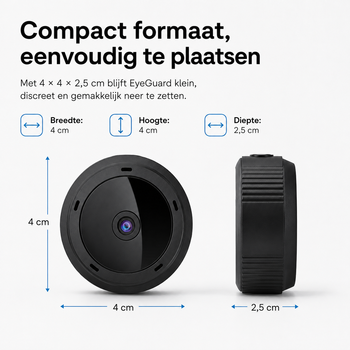 EyeGuard | Compacte WiFi Beveiligingscamera met HD Nachtzicht