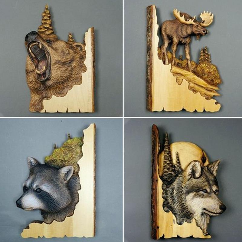 Dieren Houtsnijwerk Wanddecoratie