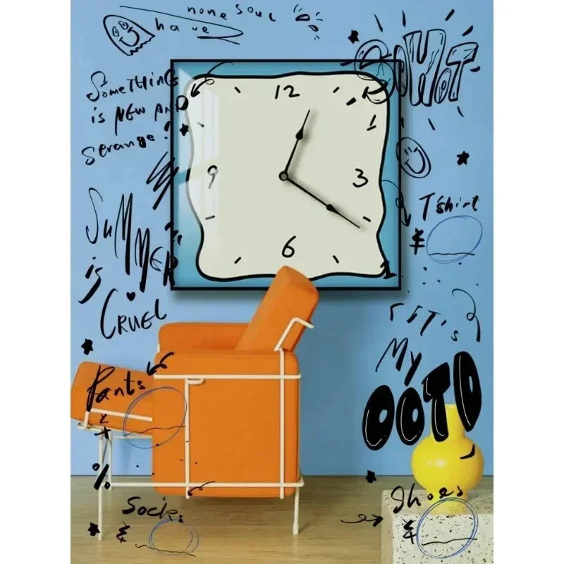 Graffiti Kunst Stille Wandklok