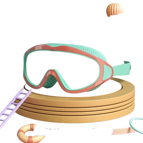 HD-Zwembril voor kinderen met een groot frame, waterdicht en anti-condens