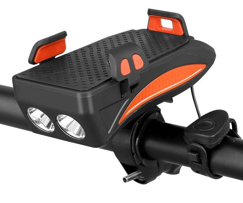 FietsPro 4-in-1 Telefoonhouder, Powerbank, Verlichting & Claxon