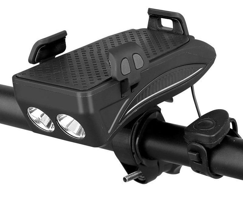 FietsPro 4-in-1 Telefoonhouder, Powerbank, Verlichting & Claxon