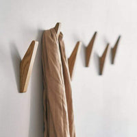 Set met Draadhaak Nordhaak – 6 Minimalistische Kledinghaken gemaakt van Massief Hout