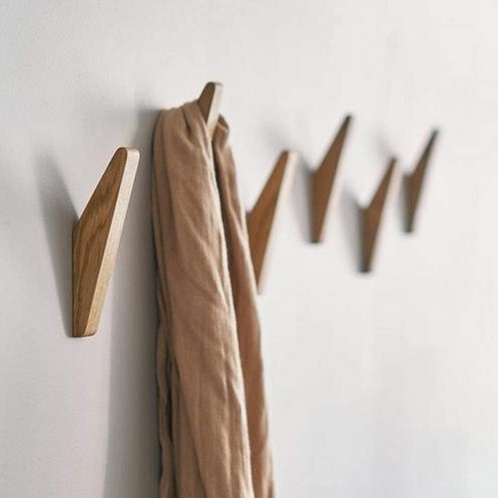 Set met Draadhaak Nordhaak – 6 Minimalistische Kledinghaken gemaakt van Massief Hout