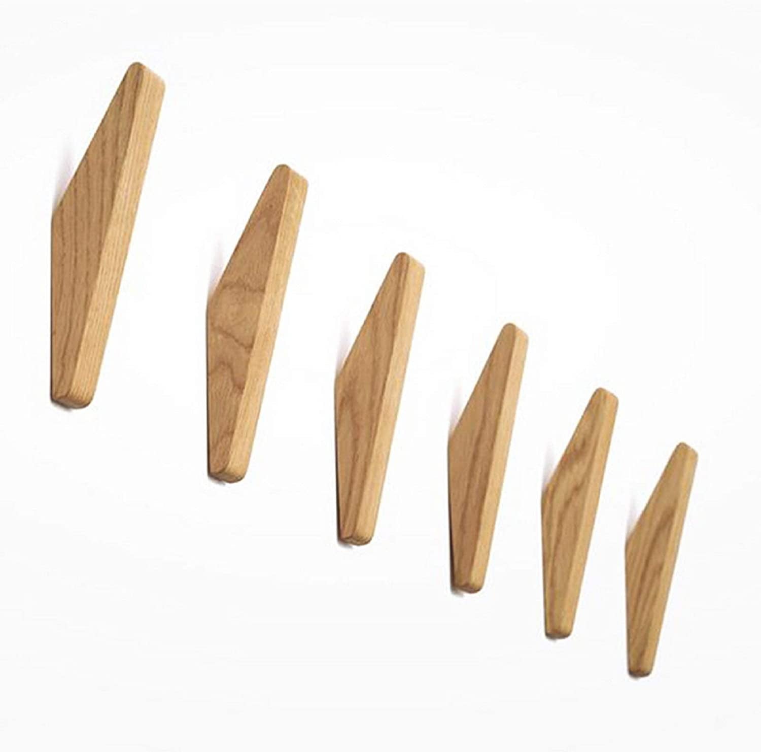 Set met Draadhaak Nordhaak – 6 Minimalistische Kledinghaken gemaakt van Massief Hout