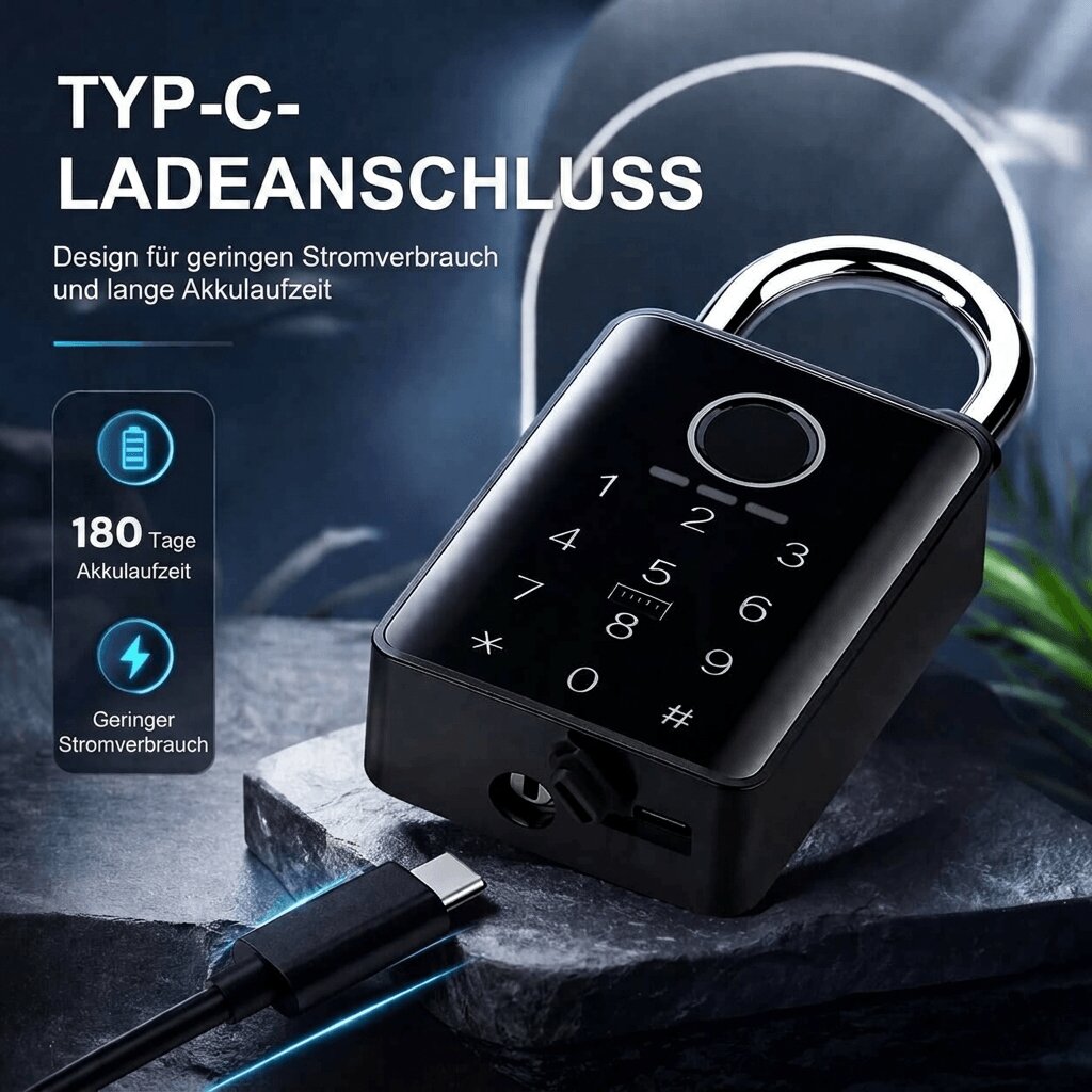 Hangslot met vingerafdruk & Sleutel | Hangslot met fingerprint | Fingardis