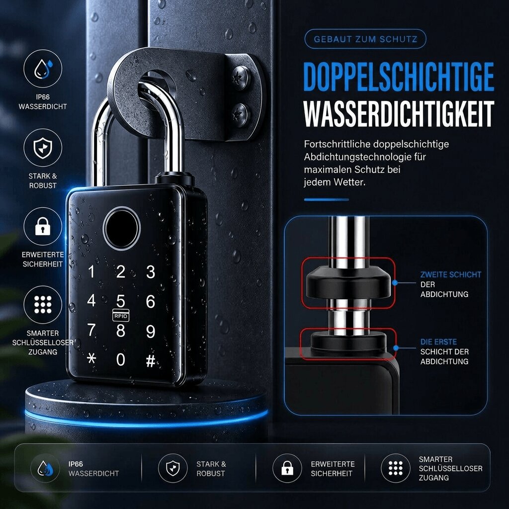 Hangslot met vingerafdruk & Sleutel | Hangslot met fingerprint | Fingardis