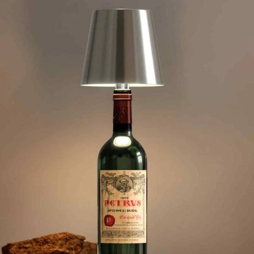 Fleslamp | Fles als Tafellamp | Oplaadbare Tafellamp | Flesstop | LumiFles