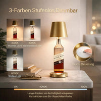 Fleslamp | Fles als Tafellamp | Oplaadbare Tafellamp | Flesstop | LumiFles