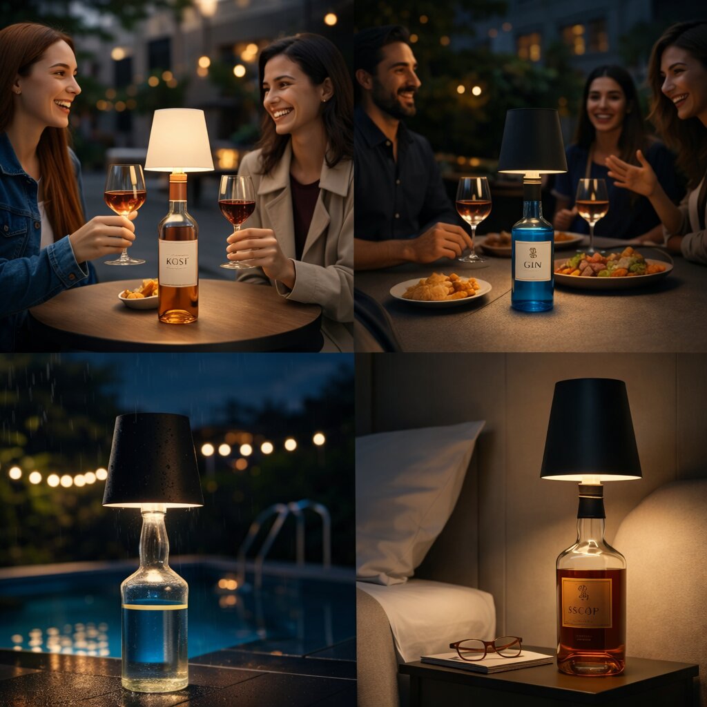 Fleslamp | Fles als Tafellamp | Oplaadbare Tafellamp | Flesstop | LumiFles