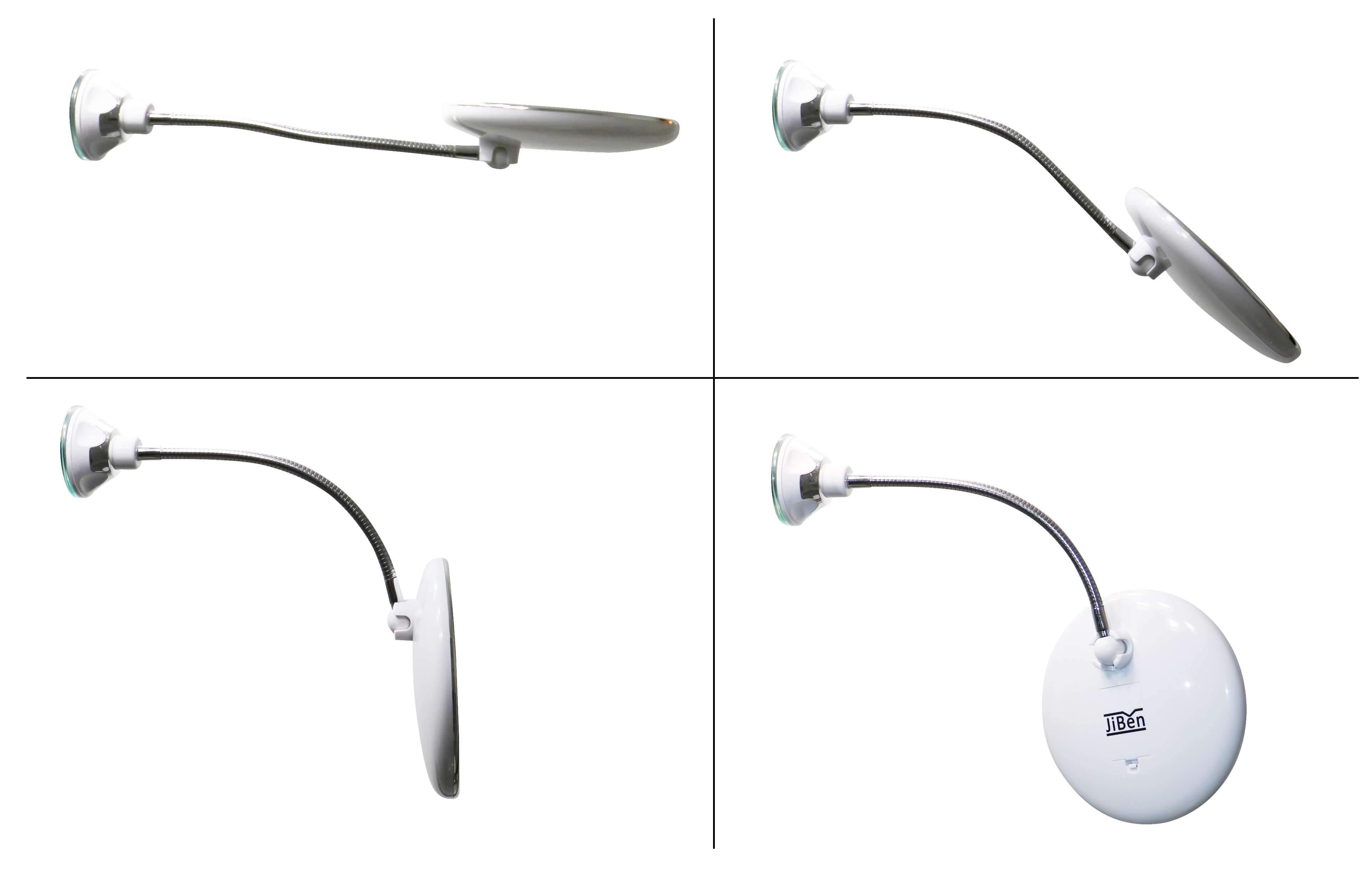 LED-vergrotingsspiegel met flexibele hals | 10x vergroting | Daglicht-LED | Make-up spiegel