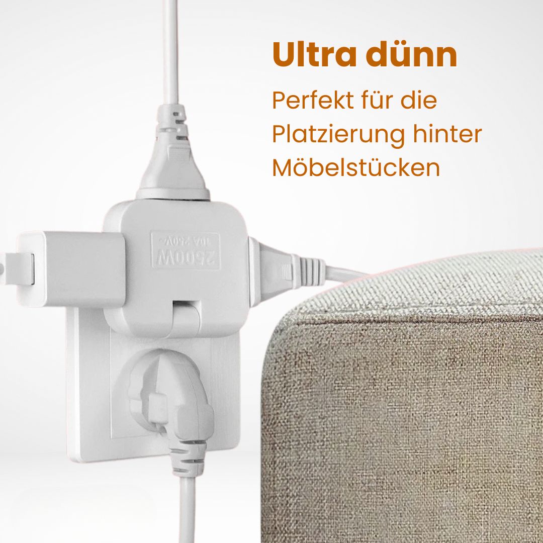 Flachstecker | Drievoudige Platte Stekkerdoos | FlexiPlug