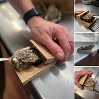 Brehn | Oesteropener van massief hout | Ergonomische schelpengreep | Antislip hefmechanisme | Professioneel horeca-gereedschap | Veiligheidsblok van hout