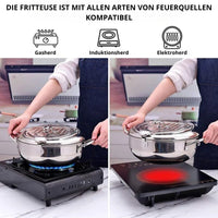 Frituurpan | Roestvrijstalen pan met thermometer | FrituurMeister