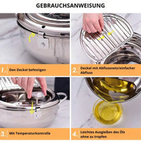 Frituurpan | Roestvrijstalen pan met thermometer | FrituurMeister