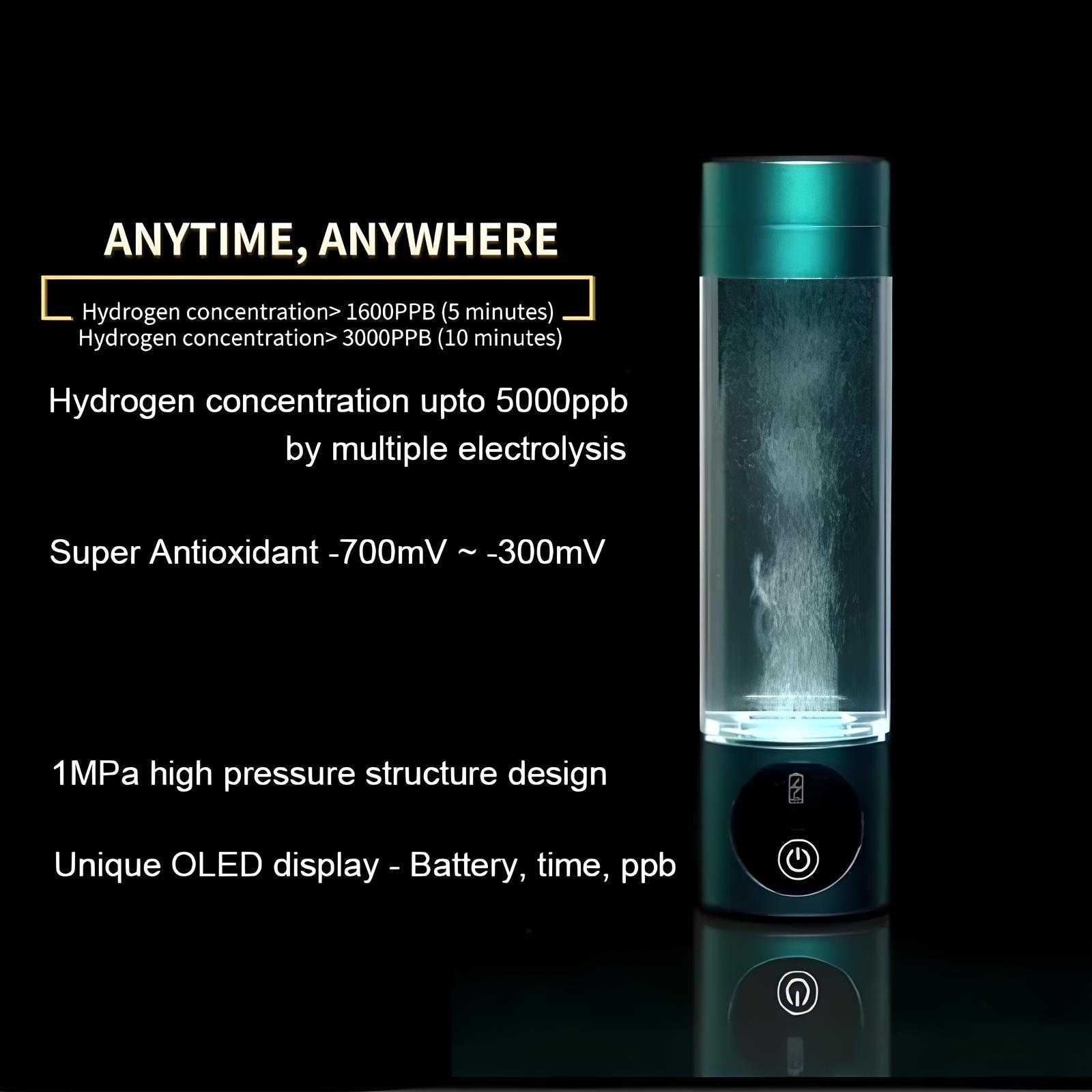 NovaHydro Elite 5000ppb Waterfles Waterstofionisator