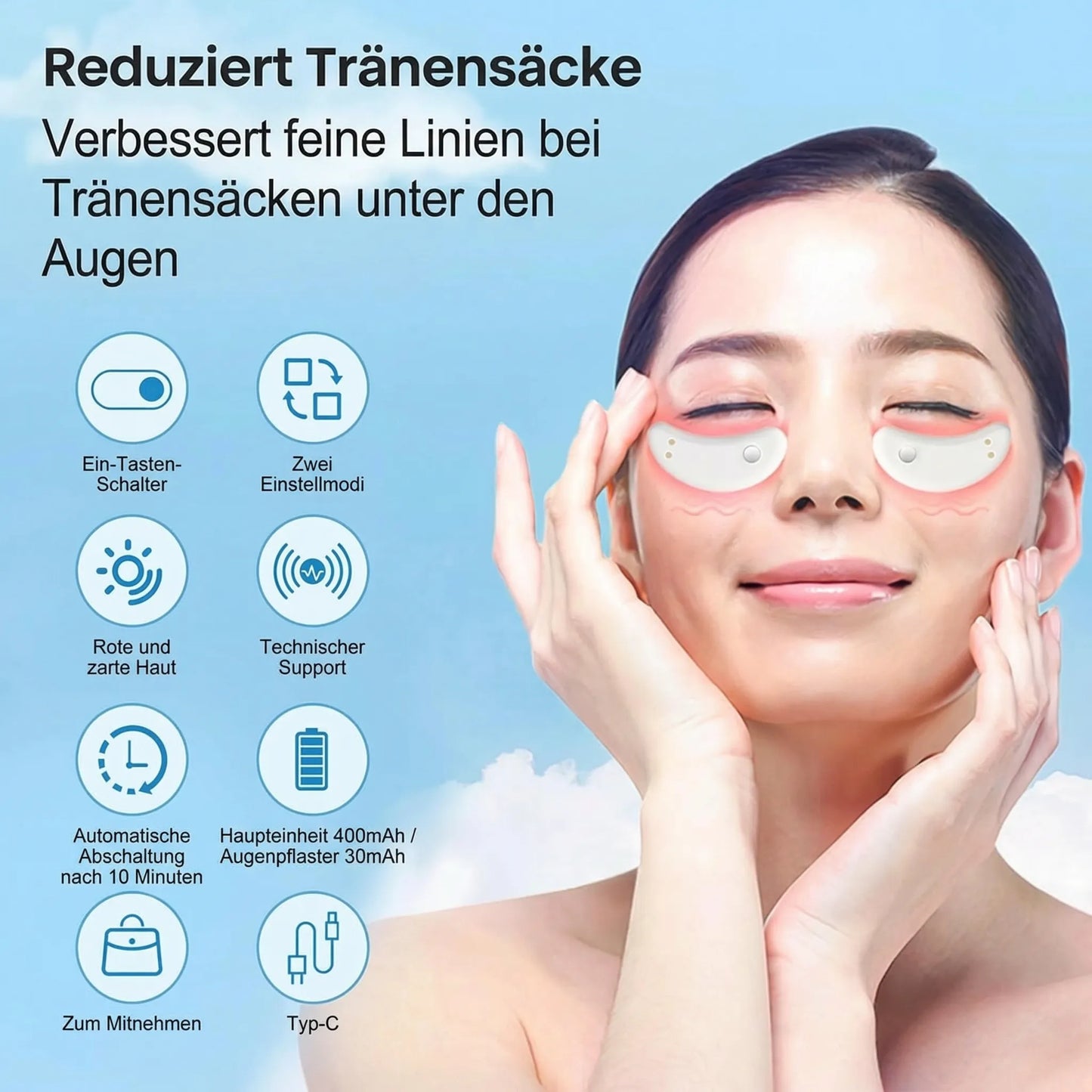 Apparaat tegen donkere kringen & wallen door roodlichttherapie | Augenia