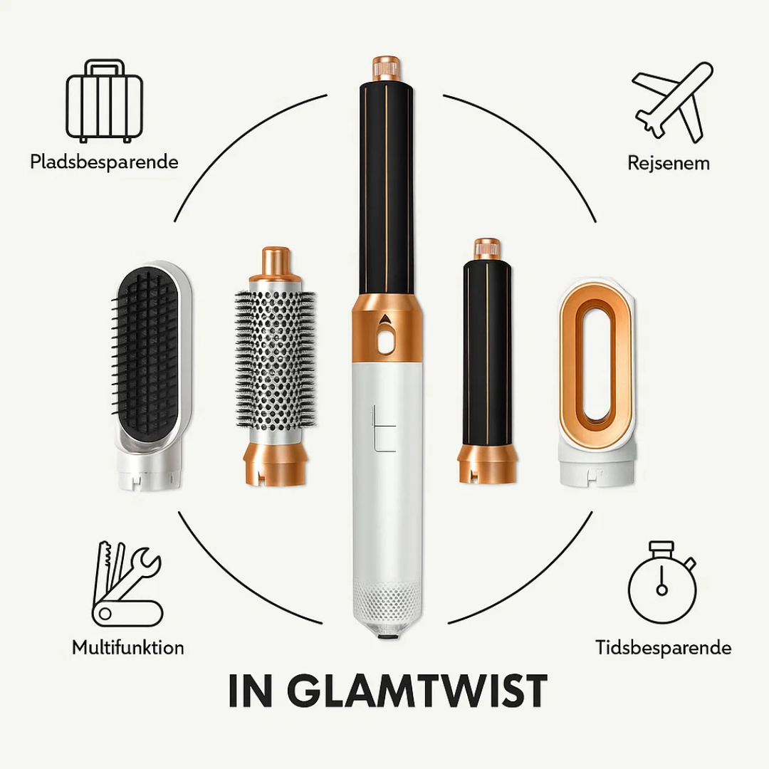 GlamTwist | 5-in-1 veelzijdig stylinginstrument voor perfecte haren