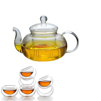 Glazen Theepot Hittebestendige Glazen Thee Infuser Pot Dubbelwandig Glas | Brehn