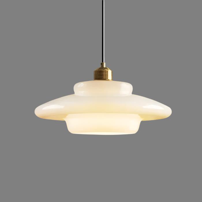 Astria Hanglamp Met Ivoor Glas Voor Interieurs Geïnspireerd Door De Jaren '50