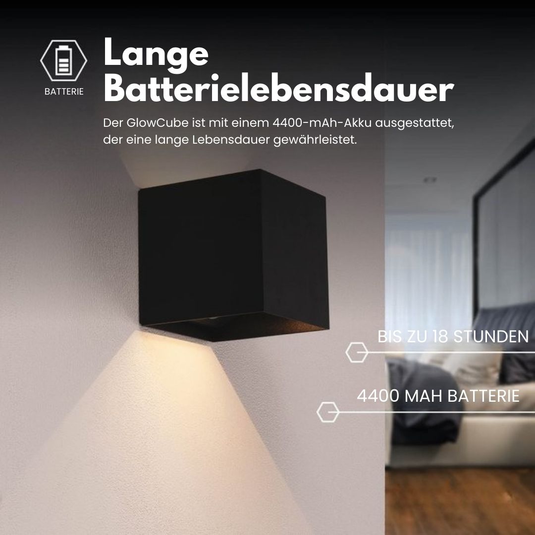 Draadloze wandlamp voor binnen en buiten | LED wandlamp met accu en sensor | GlowCube