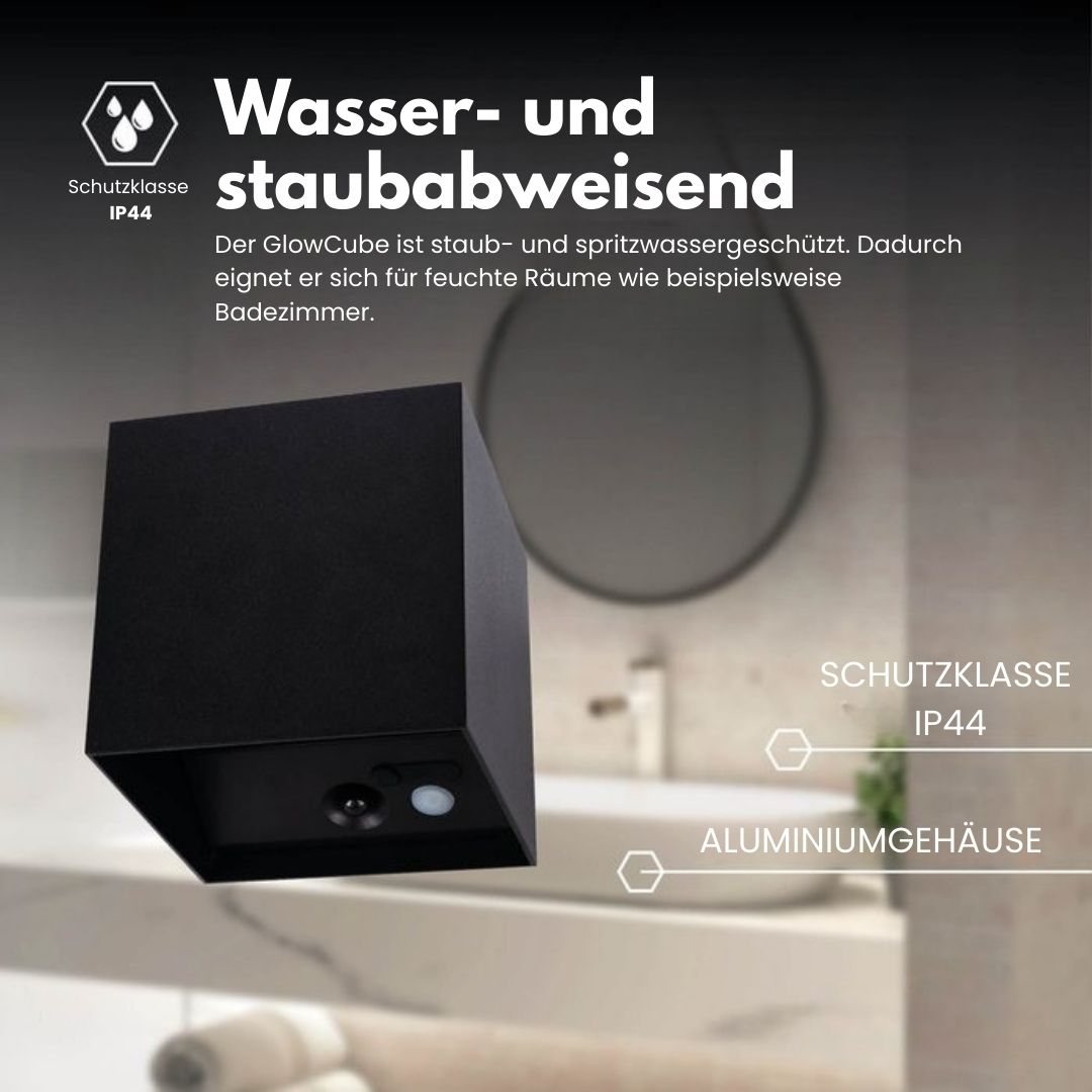 Draadloze wandlamp voor binnen en buiten | LED wandlamp met accu en sensor | GlowCube