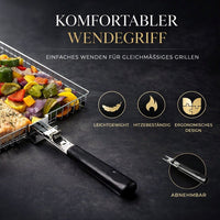 Grillmand voor vlees, vis & groenten | Grillaccessoires van roestvrij staal voor BBQ | FlammenWerk