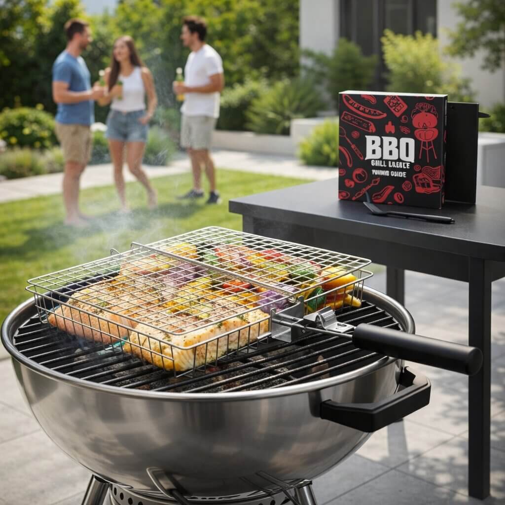 Grillmand voor vlees, vis & groenten | Grillaccessoires van roestvrij staal voor BBQ | FlammenWerk