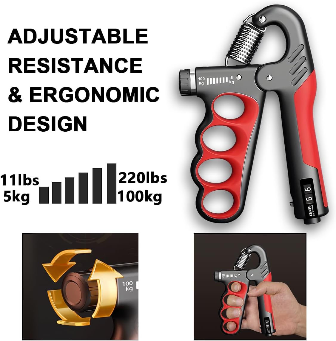 Onderarm Trainer | Handtrainer | Gripkracht Trainer tot 100 kg | StahlGrip
