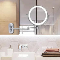 Wandcosmeticaspiegel met LED-verlichting en vergroting