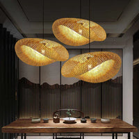 Handgeweven bamboe hanglamp in boho stijl