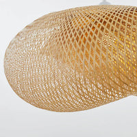 Handgeweven bamboe hanglamp in boho stijl