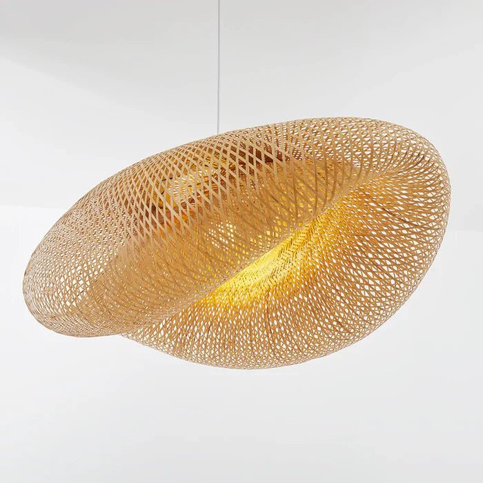 Handgeweven bamboe hanglamp in boho stijl