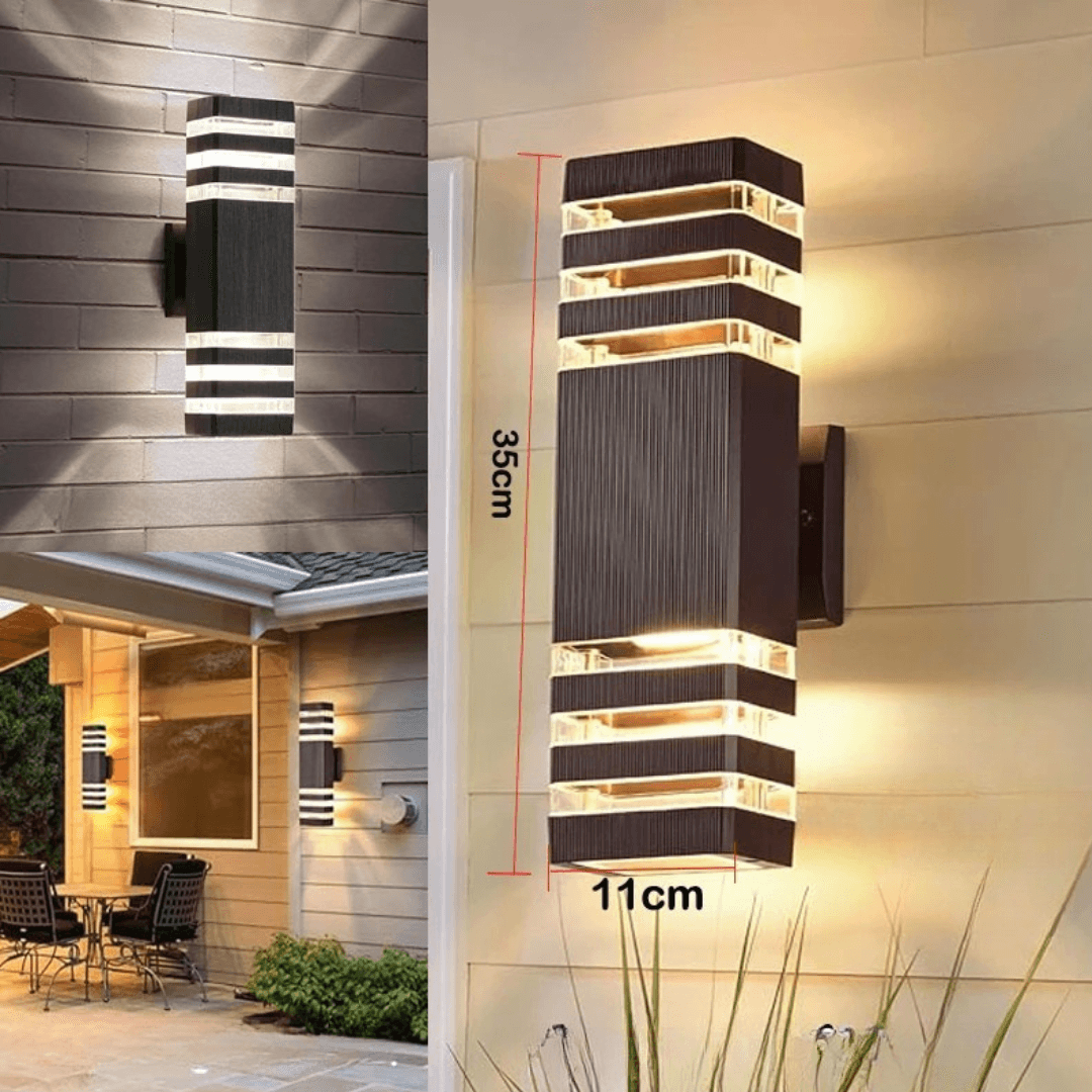 LumiBloc™ | Up & Down Effect | E27 Fitting | IP65 Waterdicht | Modern Design voor Tuin & Balkon