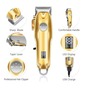 Professionele Haartrimmer voor Mannen Gouden Set | Gouden Draadloze Haartrimmer