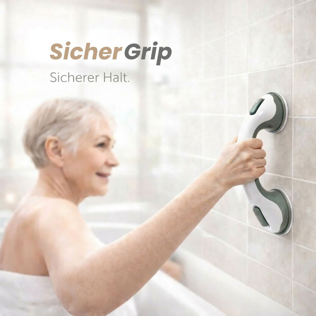 Handgreep voor douche, bad of toilet met zuignap | Badwandgreep voor senioren zonder boren | GripSicher