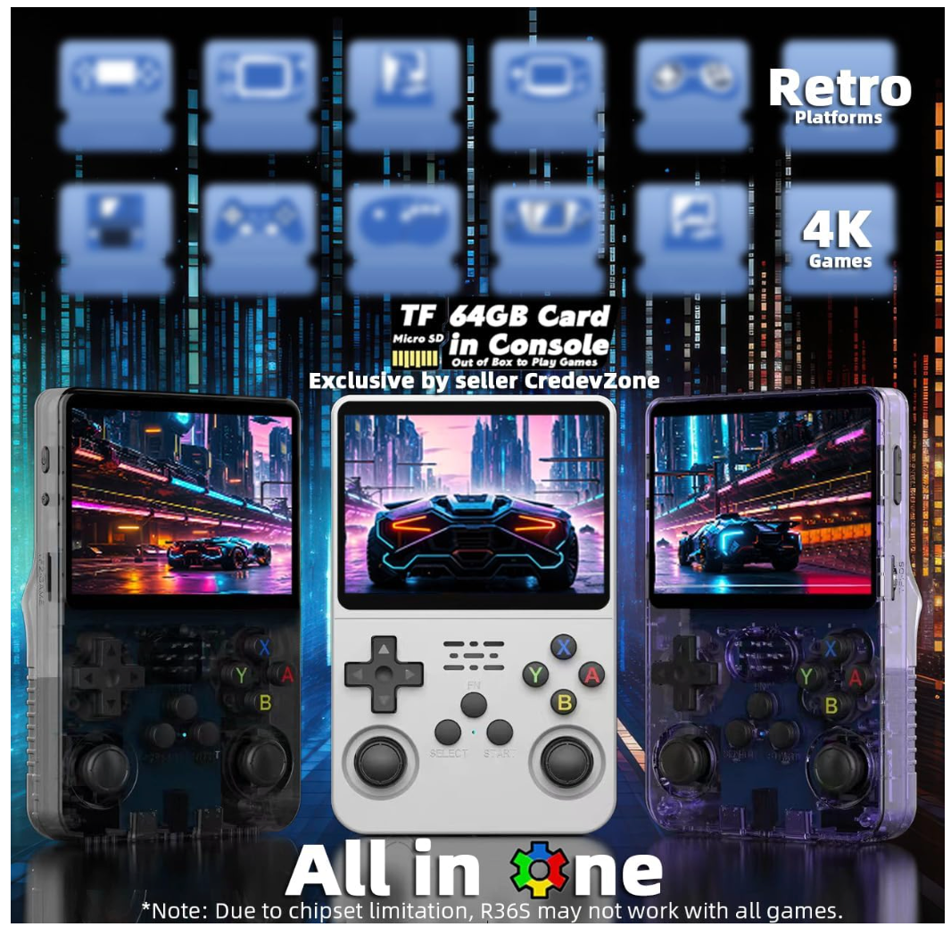 R36S Retro Spelconsole - 128GB - Meer dan 20 000 Spellen
