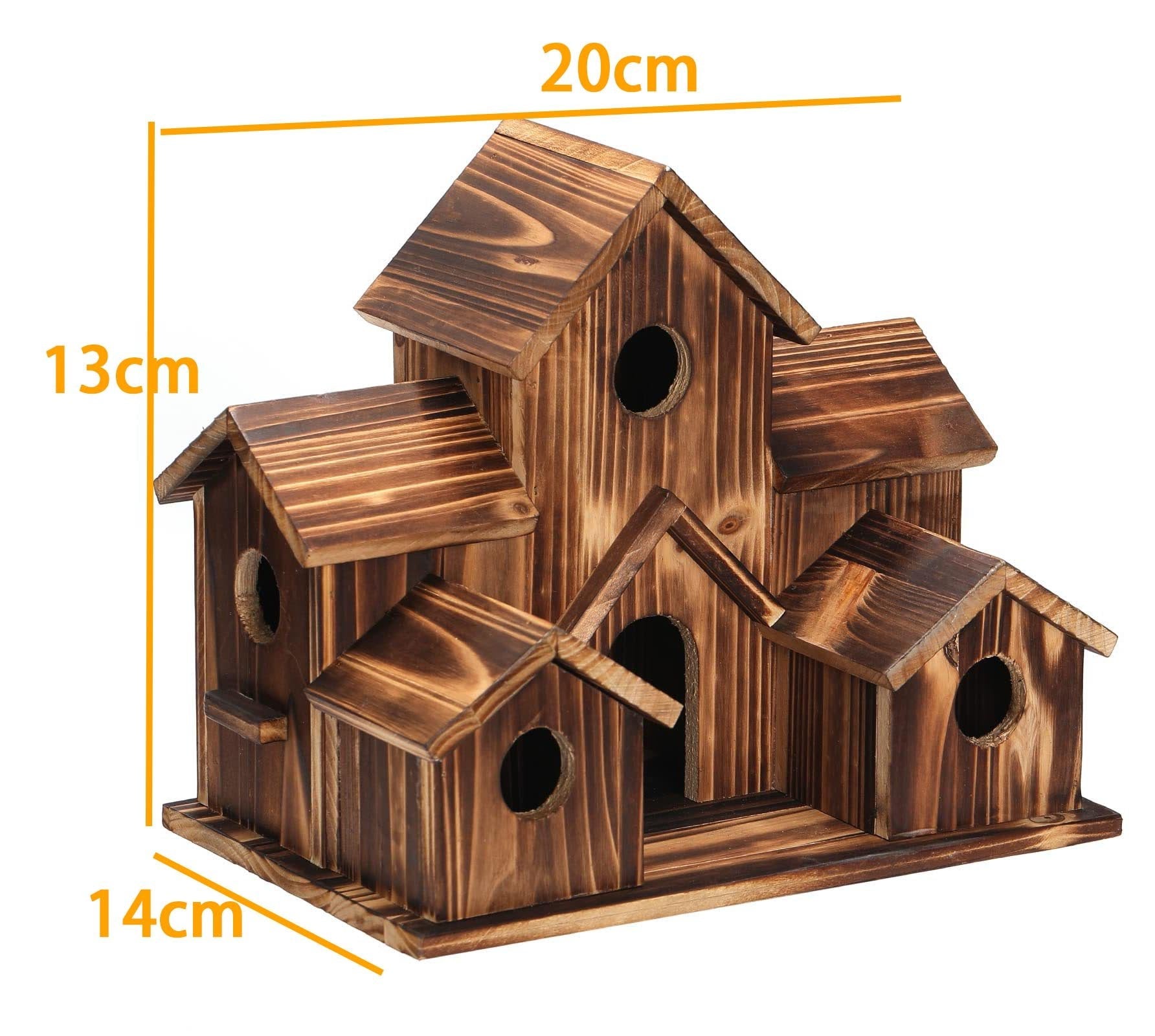 Handgemaakt Houten Vogelhuis - 6 Openingen - Duurzaam Ontwerp