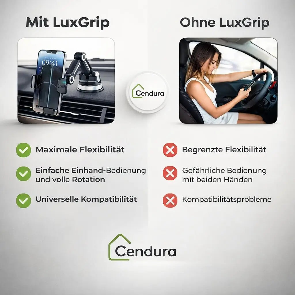 Telefoonhouder voor Auto | Telefoonhouder met Zuignap & 360° Draaibaar | LuxGrip